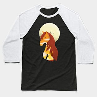 Horse landscape Baseball T-Shirt